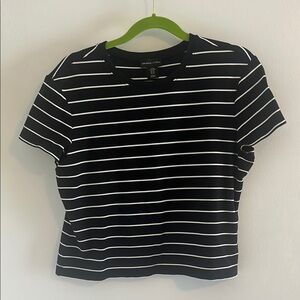 Black and White Crop T-Shirt